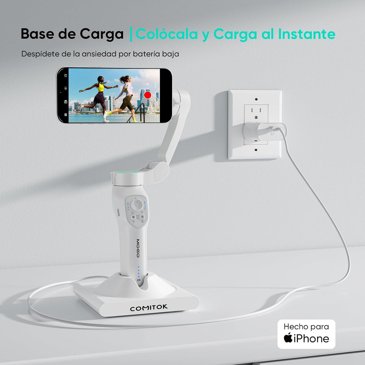 MOGO Gimbal with Charging Base – Wireless Fast Charge Stand