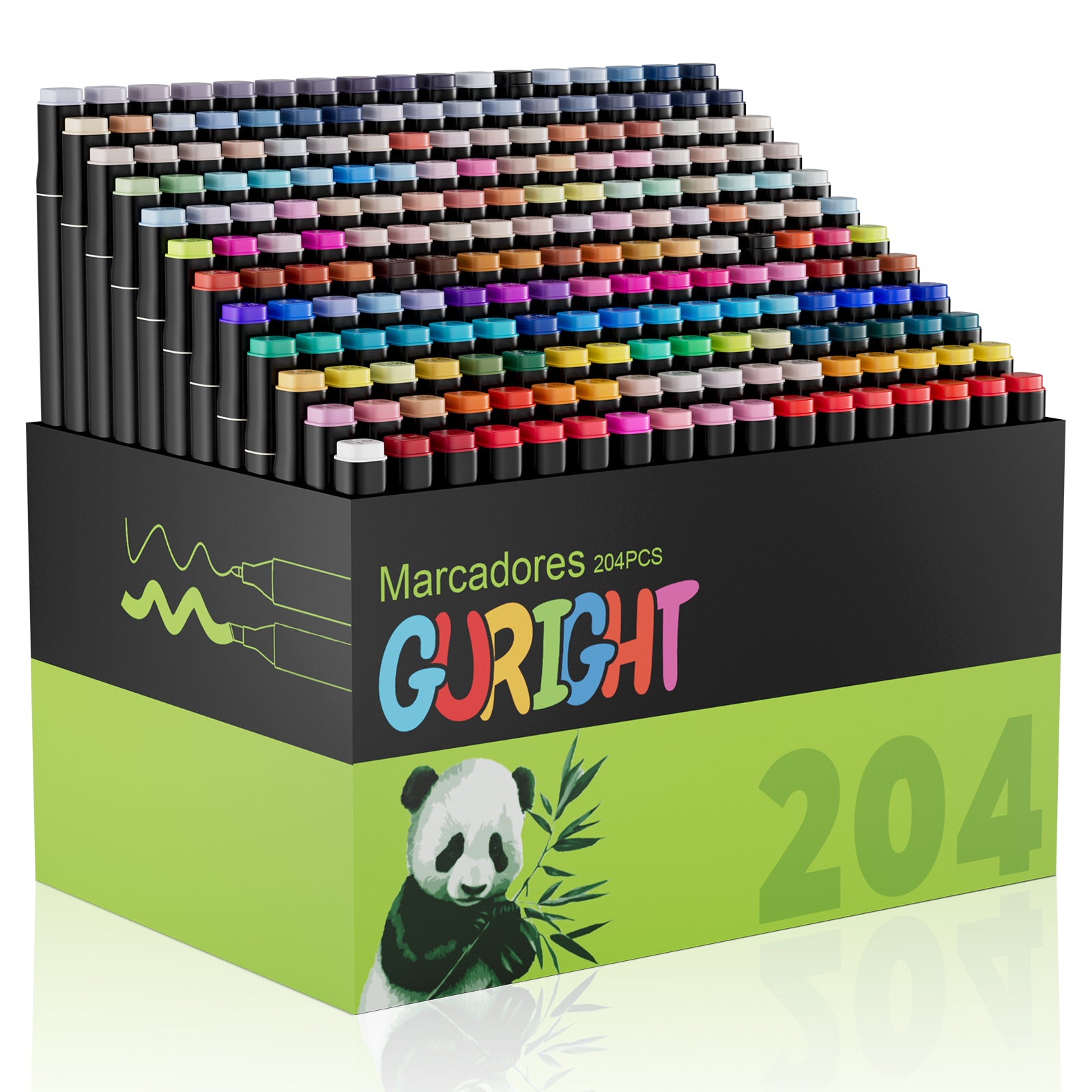 204 Vibrant Color Markers Set by GURIGHT | Perfect Gift for