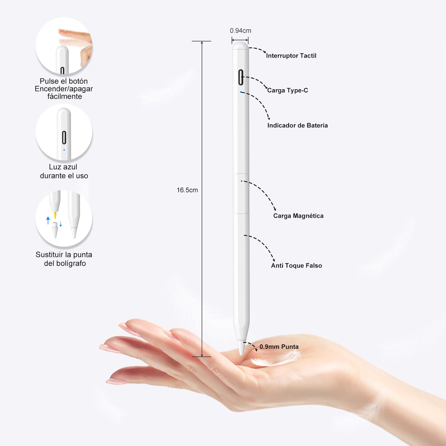 KOSCHEAL iPad Pencil – Magnetic Charging, Tilt Support