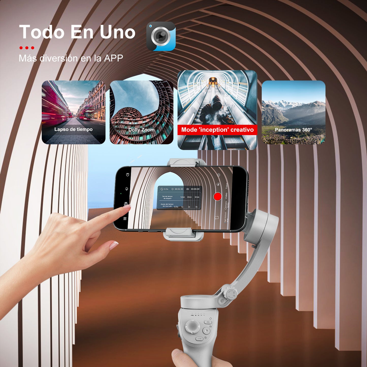 KOSCHEAL Professional 3-Axis Phone Gimbal: Face/Object Tracking & Foldable Design