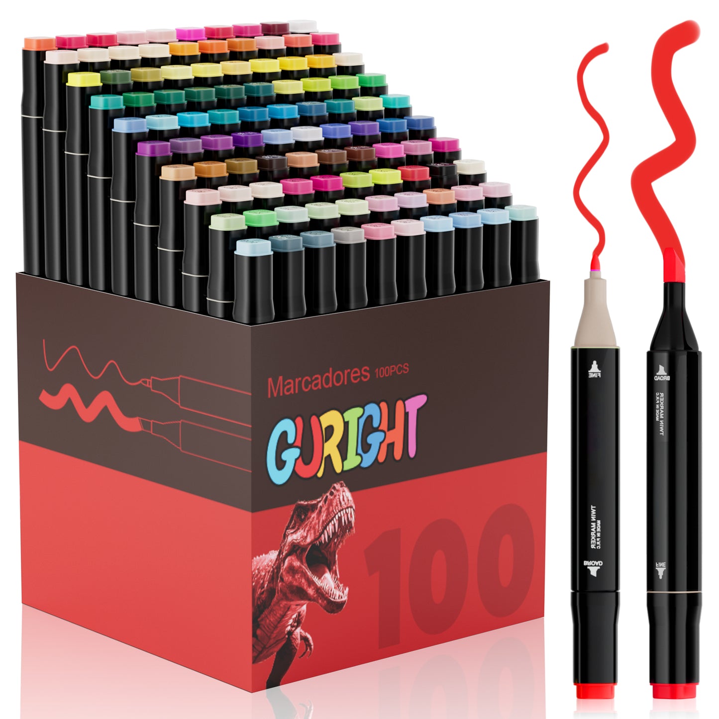 GURIGHT 100 Dual-Tip Markers – Art & Coloring