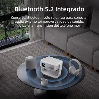 KOSCHEAL Portable Projector with Electric Focus & 300 ANSI - 4K Support & WiFi 6