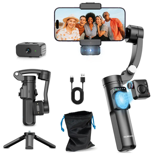 M02 3-Axis AI Phone Gimbal with Face Tracking & Live Streaming