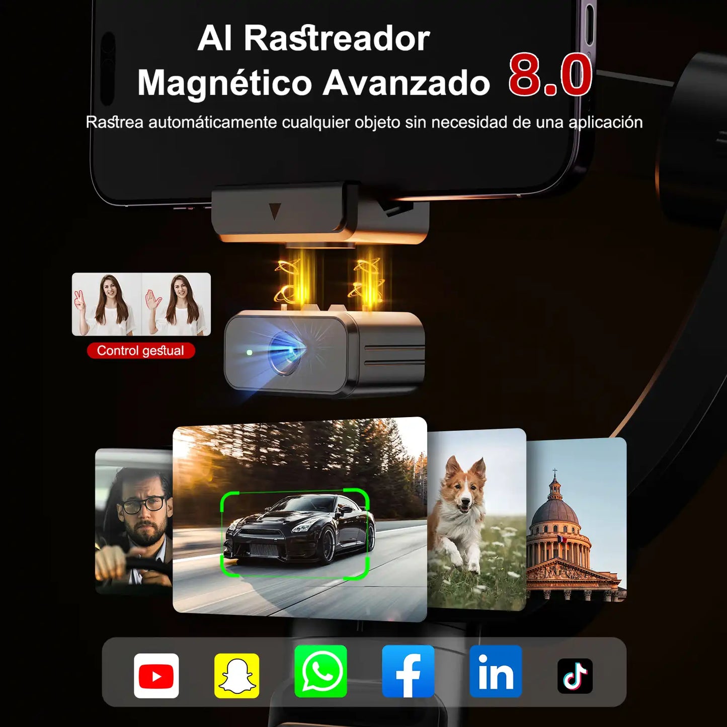 M02 3-Axis AI Phone Gimbal with Face Tracking & Live Streaming