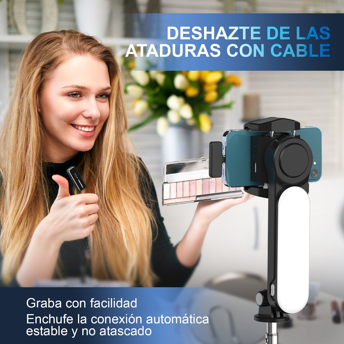 KOSCHEAL Wireless Lavalier Microphone with Noise Cancellation & Charging Case