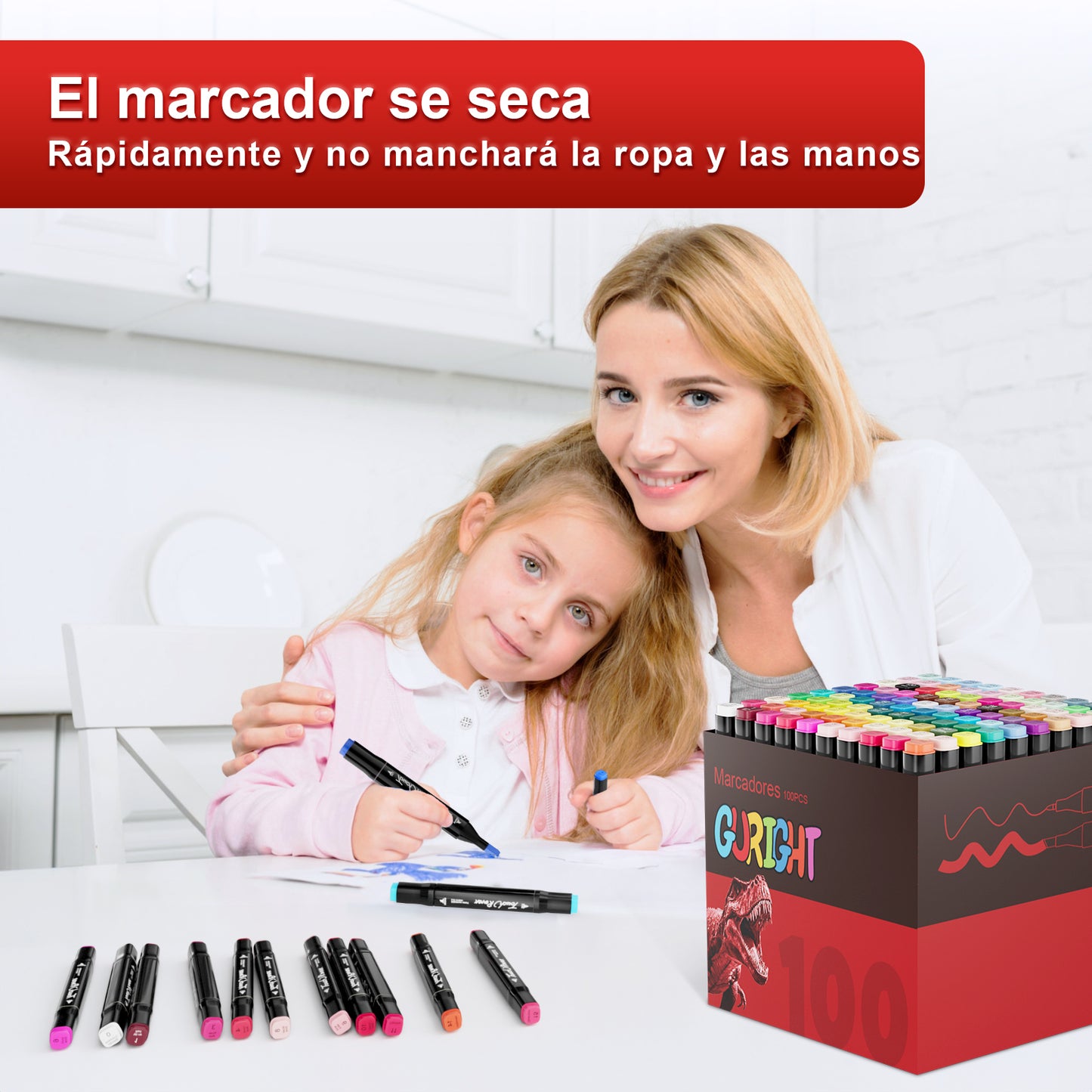 GURIGHT 100 Dual-Tip Markers – Art & Coloring