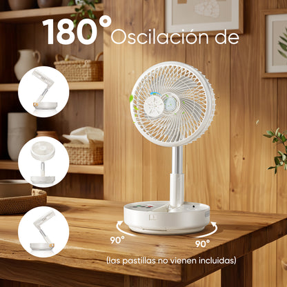 KOSCHEAL 10000mAh Portable Fan – Foldable, Power Bank, Remote & 180° Oscillation