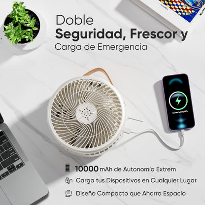 KOSCHEAL 10000mAh Portable Fan – Foldable, Power Bank, Remote & 180° Oscillation