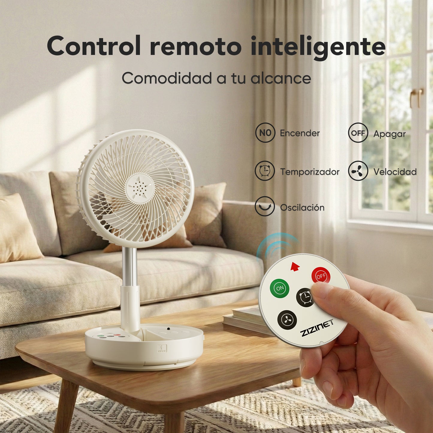 KOSCHEAL 10000mAh Portable Fan – Foldable, Power Bank, Remote & 180° Oscillation