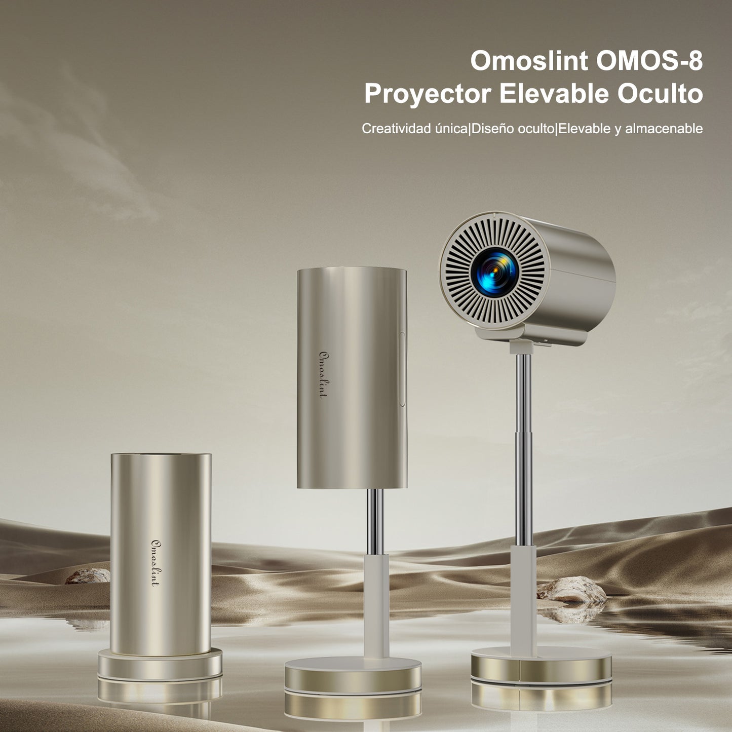 KOSCHEAL 90° Portable 4K Projector with WiFi 6 | 300 ANSI Lumens for Business & Home Theater