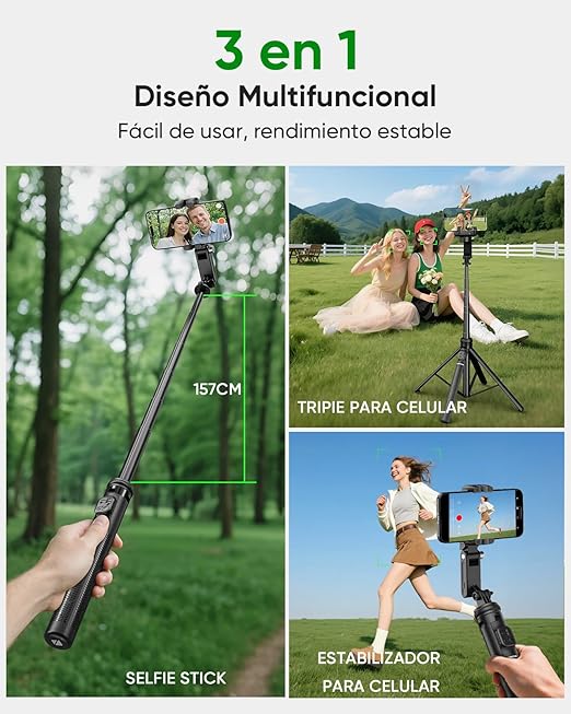 Koscheal C16R Cell Phone Stabilizer with Tripod, Fill Light & AI Tracking