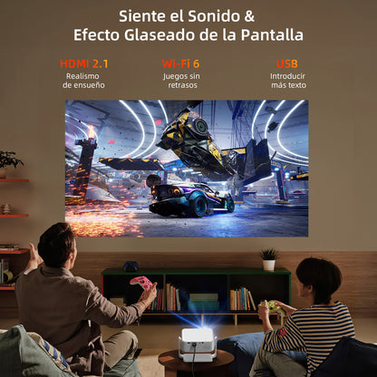 KOSCHEAL Portable Projector with Electric Focus & 300 ANSI - 4K Support & WiFi 6