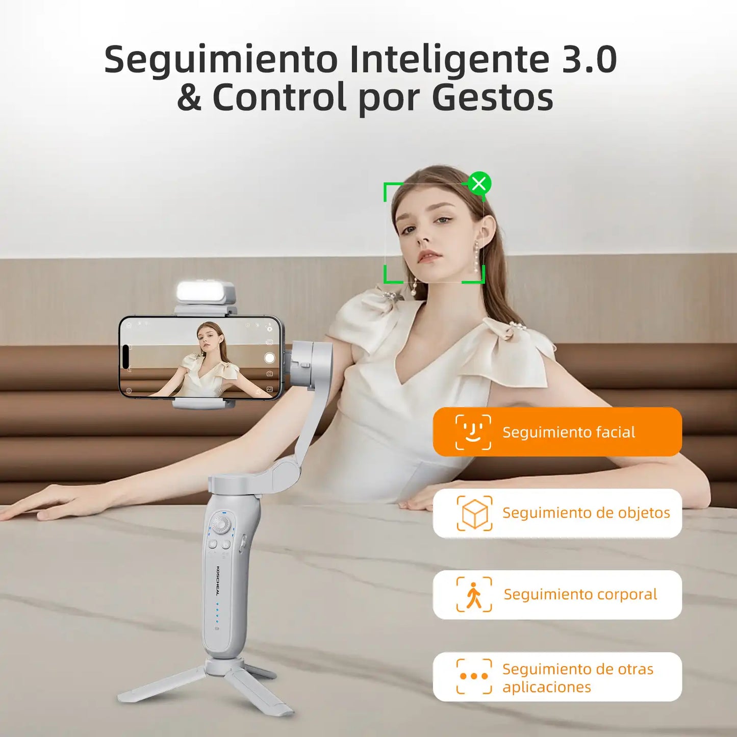 KOSCHEAL L7B 3-Axis Gimbal Stabilizer - Smart Tracking & 4 Pro Modes