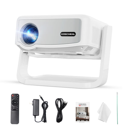 KOSCHEAL Portable Projector with Electric Focus & 300 ANSI - 4K Support & WiFi 6