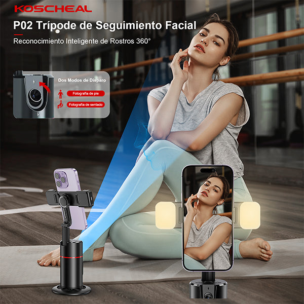 KOSCHEAL Smartphone Stabilizer – Auto Tracking, Fill Light