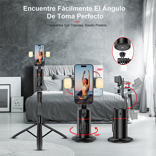 KOSCHEAL Smartphone Stabilizer – Auto Tracking, Fill Light