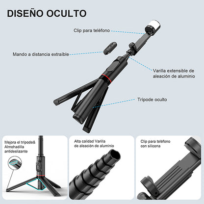 KOSCHEAL Q09S Phone Stabilizer with Fill Light & 695mm Extension