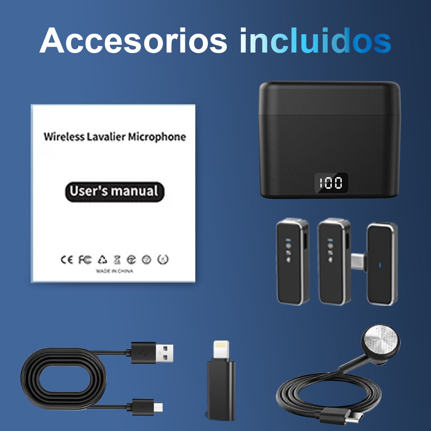 KOSCHEAL Wireless Lavalier Microphone with Noise Cancellation & Charging Case