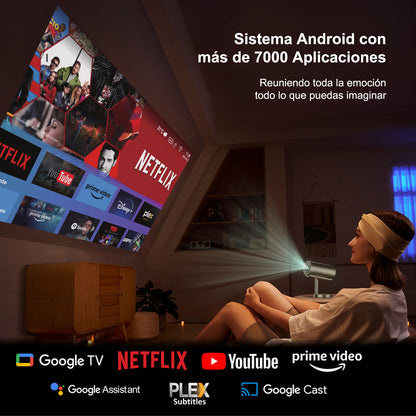 KOSCHEAL 90° Portable 4K Projector with WiFi 6 | 300 ANSI Lumens for Business & Home Theater