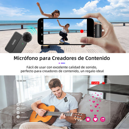 KOSCHEAL KOS-J8 3-in-1 Wireless Microphone - 40H Battery & Noise Reduction