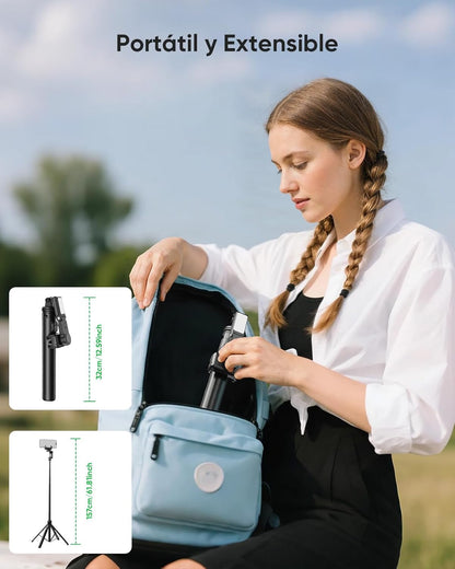 Koscheal C16R Cell Phone Stabilizer with Tripod, Fill Light & AI Tracking