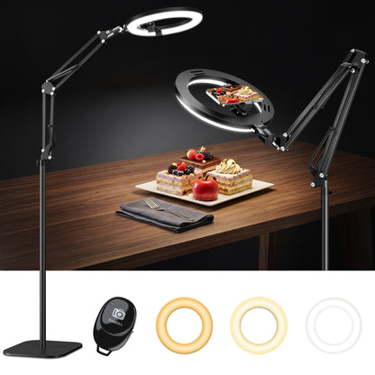 KOSCHEAL Ring Light, 10 Inch Arm Type Smartphone Stand for Aerial Shooting