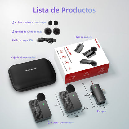 KOSCHEAL KOS-J8 3-in-1 Wireless Microphone - 40H Battery & Noise Reduction