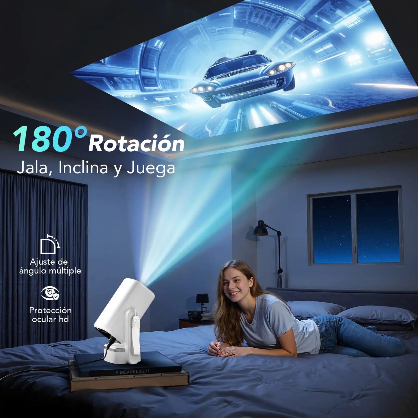 Smart Mini Projector with Auto Keystone, 300 ANSI & Integrated App