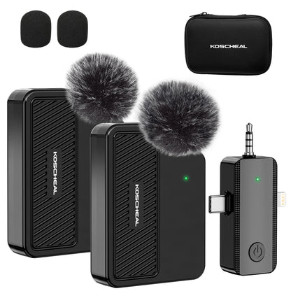 KOSCHEAL KOS-J8 3-in-1 Wireless Microphone - 40H Battery & Noise Reduction