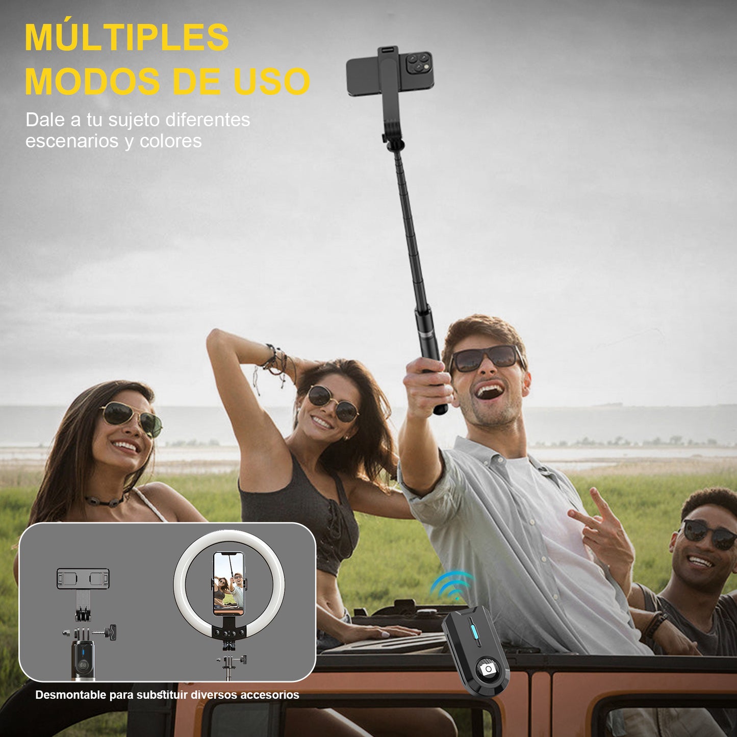 KOSCHEAL 10-Inch RGB Ring Light with 26 Colors, 1.88m Tripod & Dual Remotes