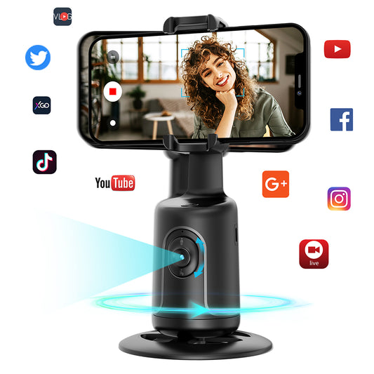 KOSCHEAL Smart Tracking Phone Stand - 360° Rotation, Gesture Control